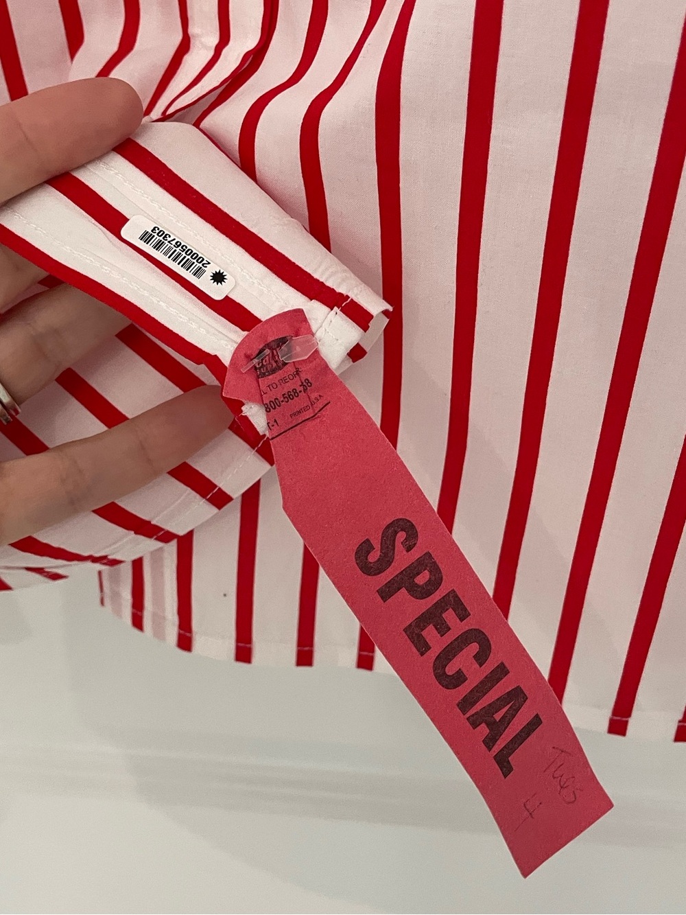 Talbots Poplin Short Shirt Red White Nautical Stripe Coastal Preppy - Picture 5 of 7